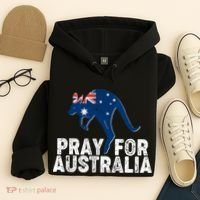 Pray for Australia Kangaroo Australian Flag Hoodie thumb 4