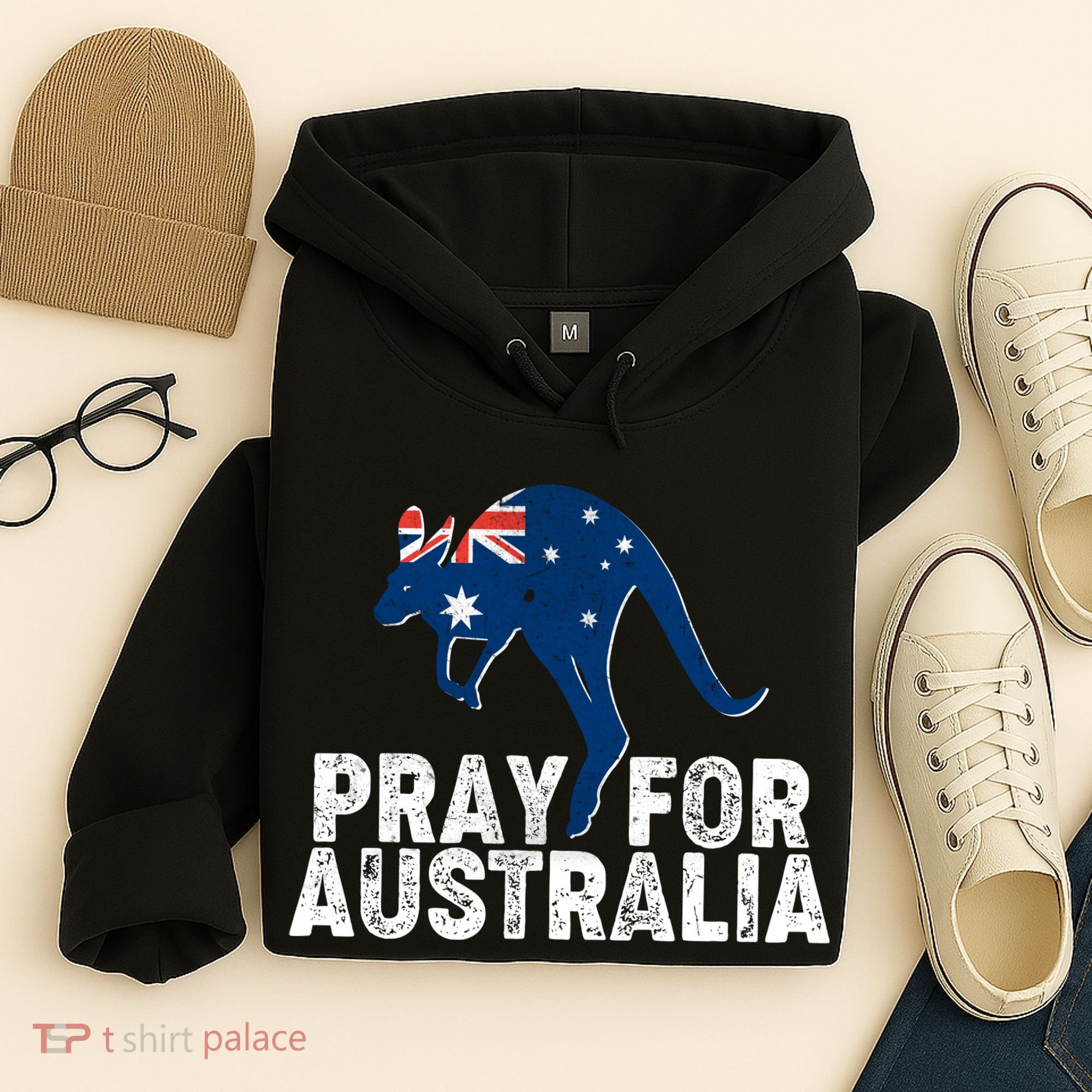 Pray for Australia Kangaroo Australian Flag Hoodie