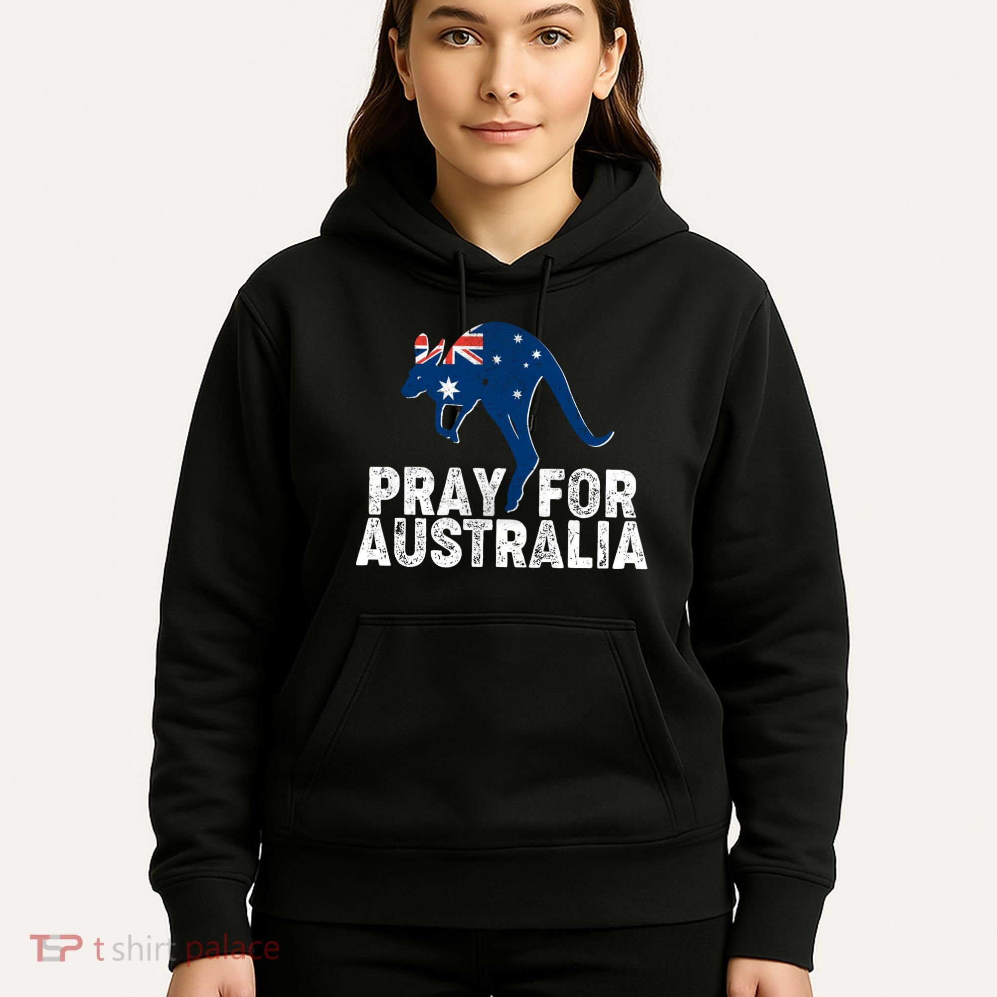 Pray for Australia Kangaroo Australian Flag Hoodie