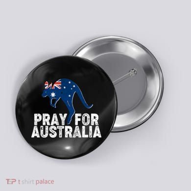 Pray for Australia Kangaroo Australian Flag Button