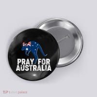 Pray for Australia Kangaroo Australian Flag Button thumb 0