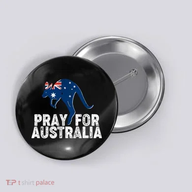 Pray for Australia Kangaroo Australian Flag Button