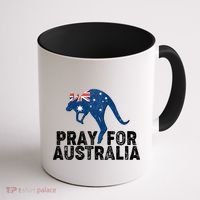 Pray for Australia Kangaroo Australian Flag Coffee Mug thumb 1