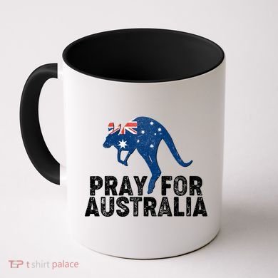 Pray for Australia Kangaroo Australian Flag Coffee Mug