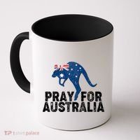 Pray for Australia Kangaroo Australian Flag Coffee Mug thumb 0