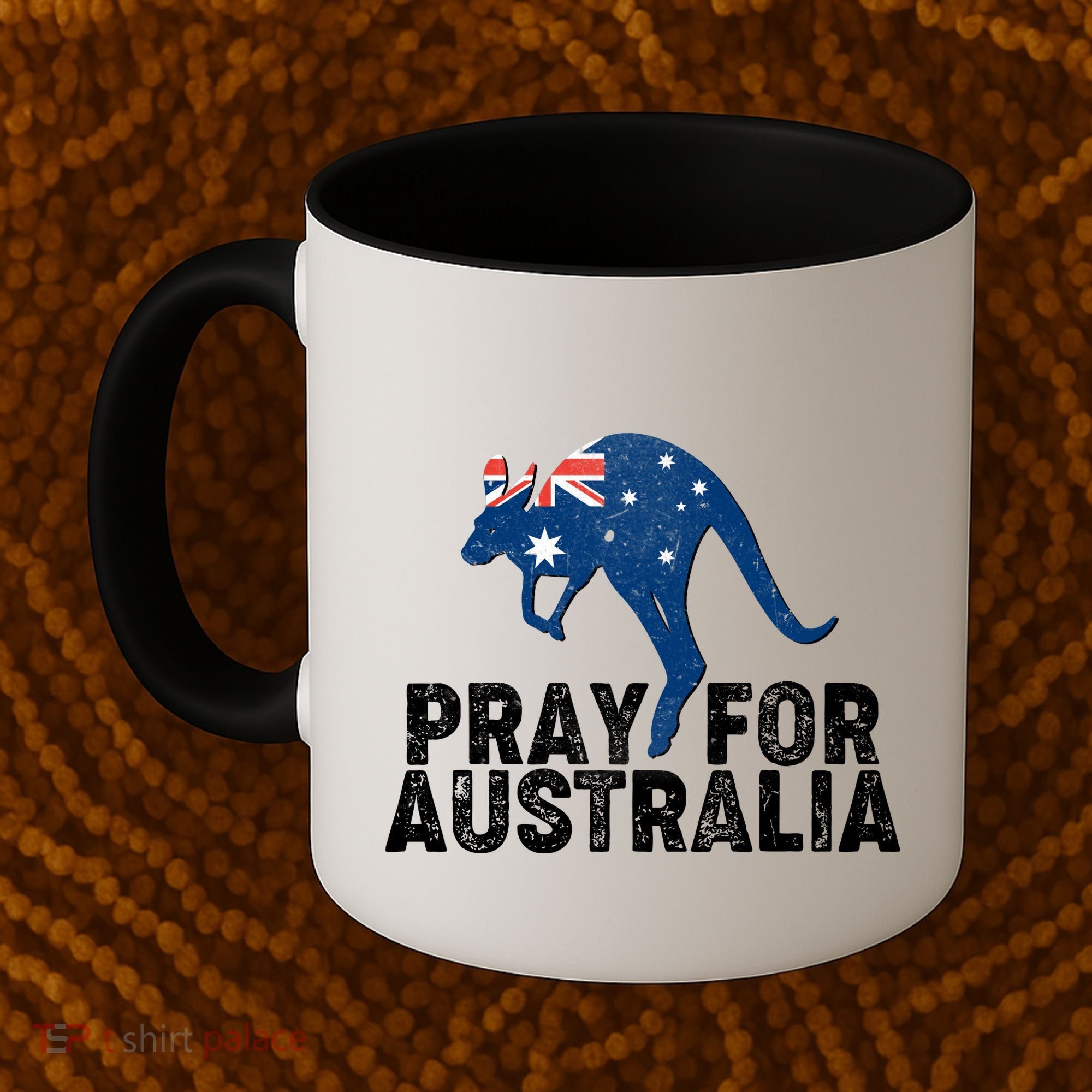 Pray for Australia Kangaroo Australian Flag Coffee Mug