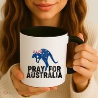 Pray for Australia Kangaroo Australian Flag Coffee Mug thumb 3