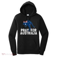 Pray for Australia Kangaroo Australian Flag Women's Hoodie thumb 0
