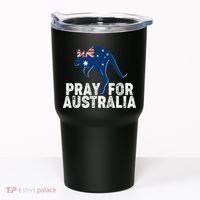 Pray for Australia Kangaroo Australian Flag Tumbler thumb 0