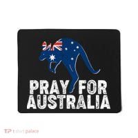 Pray for Australia Kangaroo Australian Flag Mousepad thumb 0
