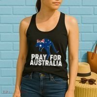 Pray for Australia Kangaroo Australian Flag Women's Tank Top thumb 2
