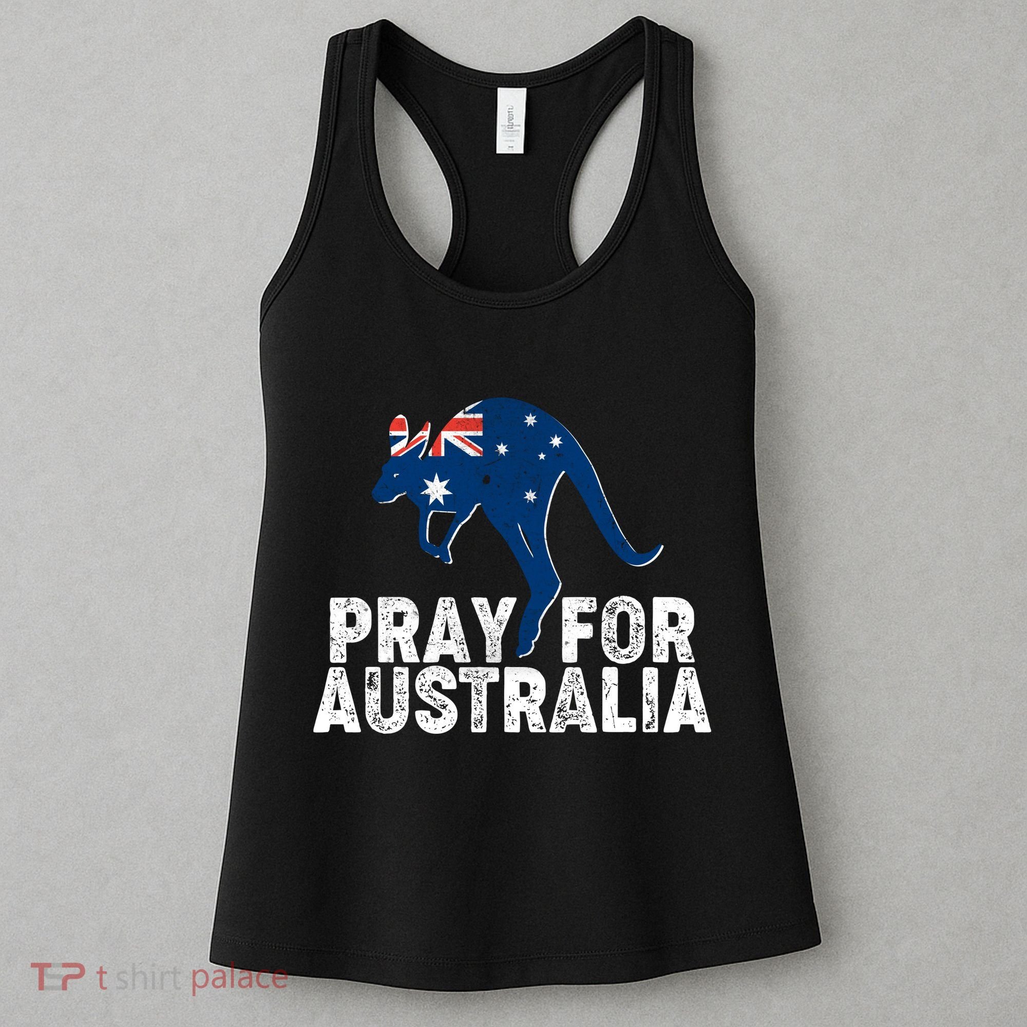 Pray for Australia Kangaroo Australian Flag Women's Tank Top