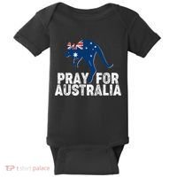 Pray for Australia Kangaroo Australian Flag Baby Bodysuit thumb 0