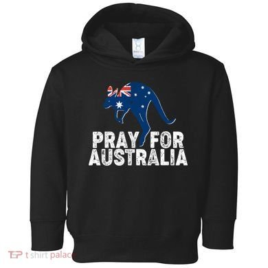 Pray for Australia Kangaroo Australian Flag Toddler Hoodie