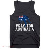 Pray for Australia Kangaroo Australian Flag Tank Top thumb 0