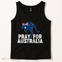 Pray for Australia Kangaroo Australian Flag Tank Top thumb 2