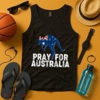Pray for Australia Kangaroo Australian Flag Tank Top thumb 4
