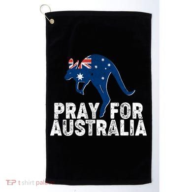 Pray for Australia Kangaroo Australian Flag Golf Towel