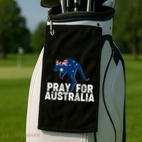 Pray for Australia Kangaroo Australian Flag Golf Towel thumb 2