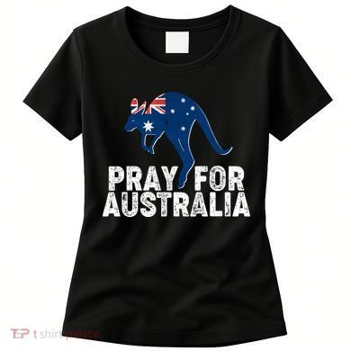 Pray for Australia Kangaroo Australian Flag Women's T-Shirt