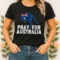 Pray for Australia Kangaroo Australian Flag Women's T-Shirt thumb 2