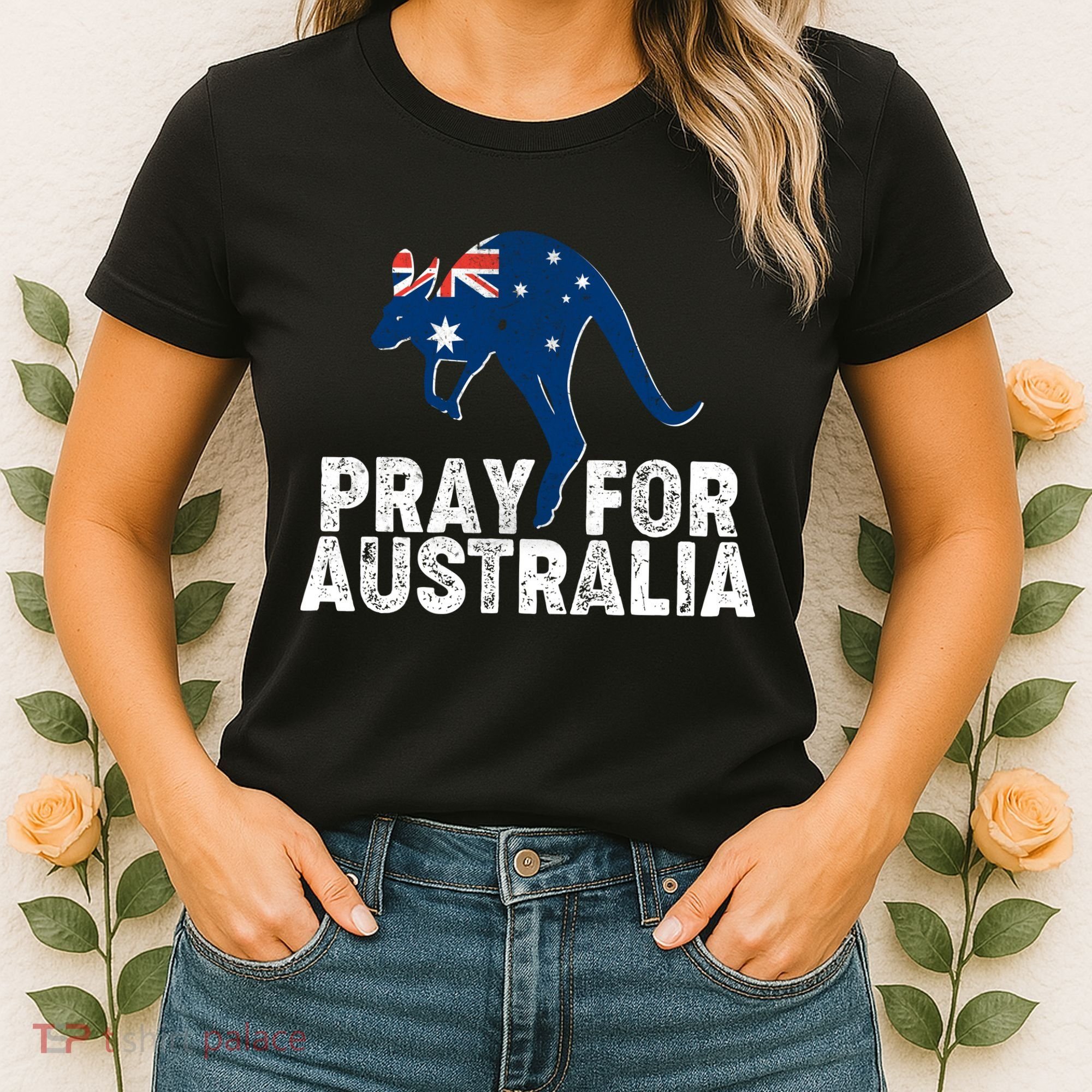 Pray for Australia Kangaroo Australian Flag Women's T-Shirt