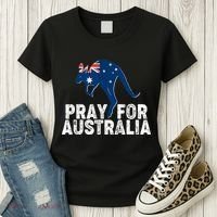 Pray for Australia Kangaroo Australian Flag Women's T-Shirt thumb 3
