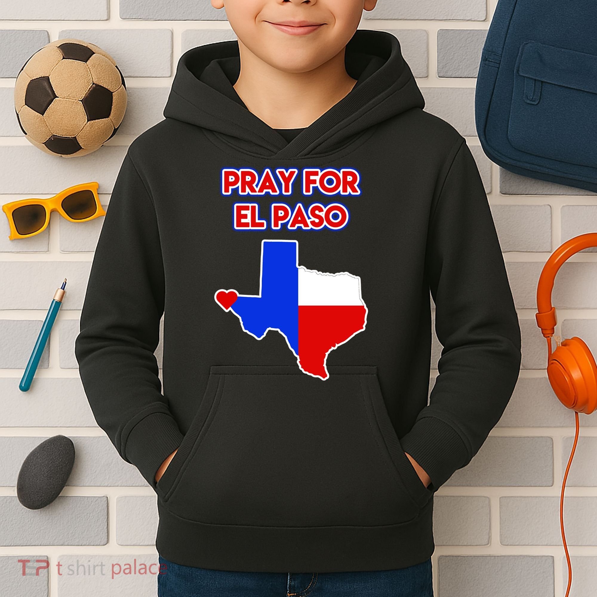 Pray For El Paso Texas Kids Hoodie