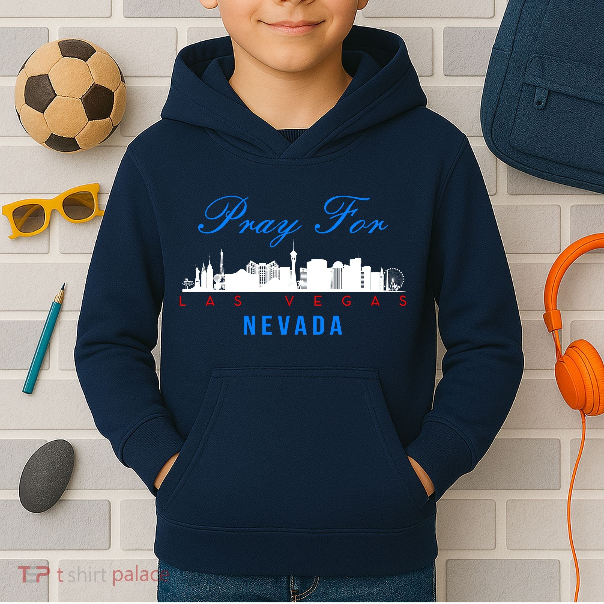 Pray For Las Vegas Nevada Kids Hoodie