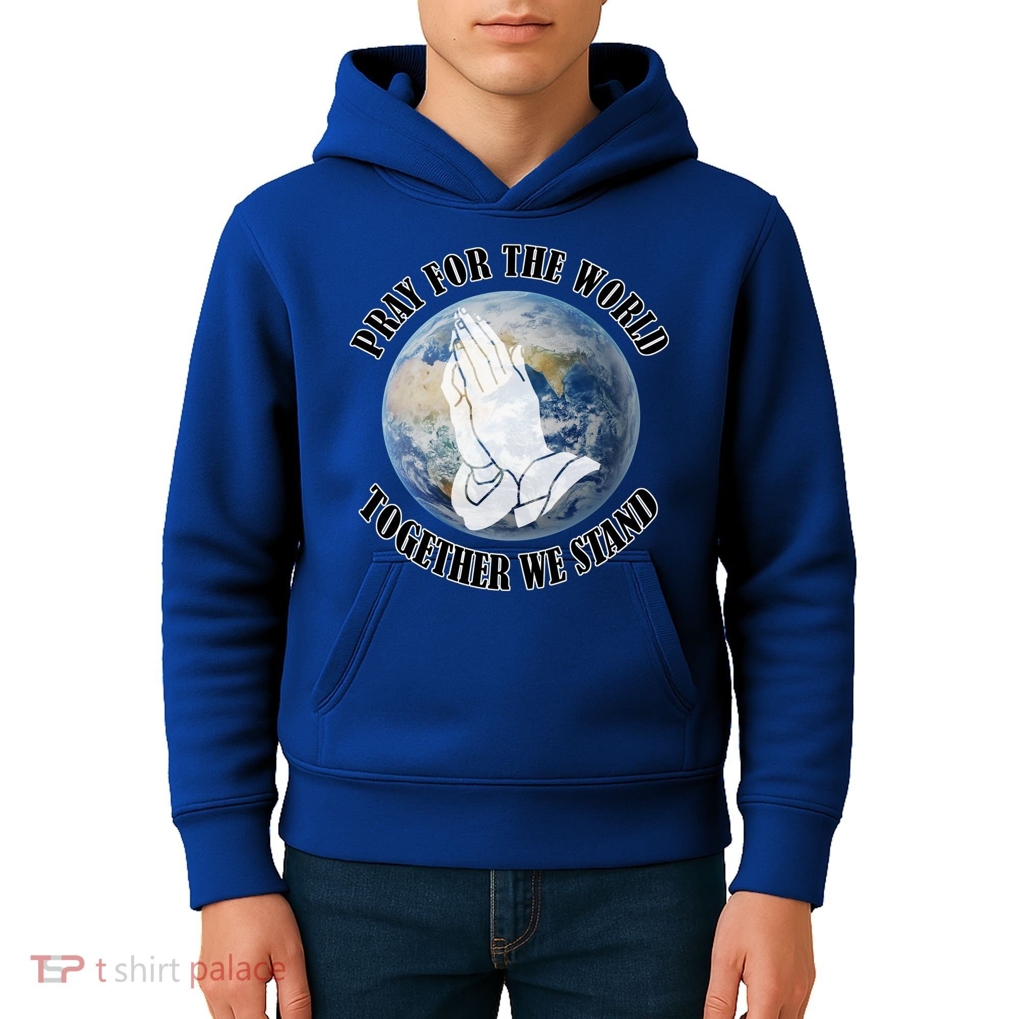 Pray For The World Together We Stand Kids Hoodie