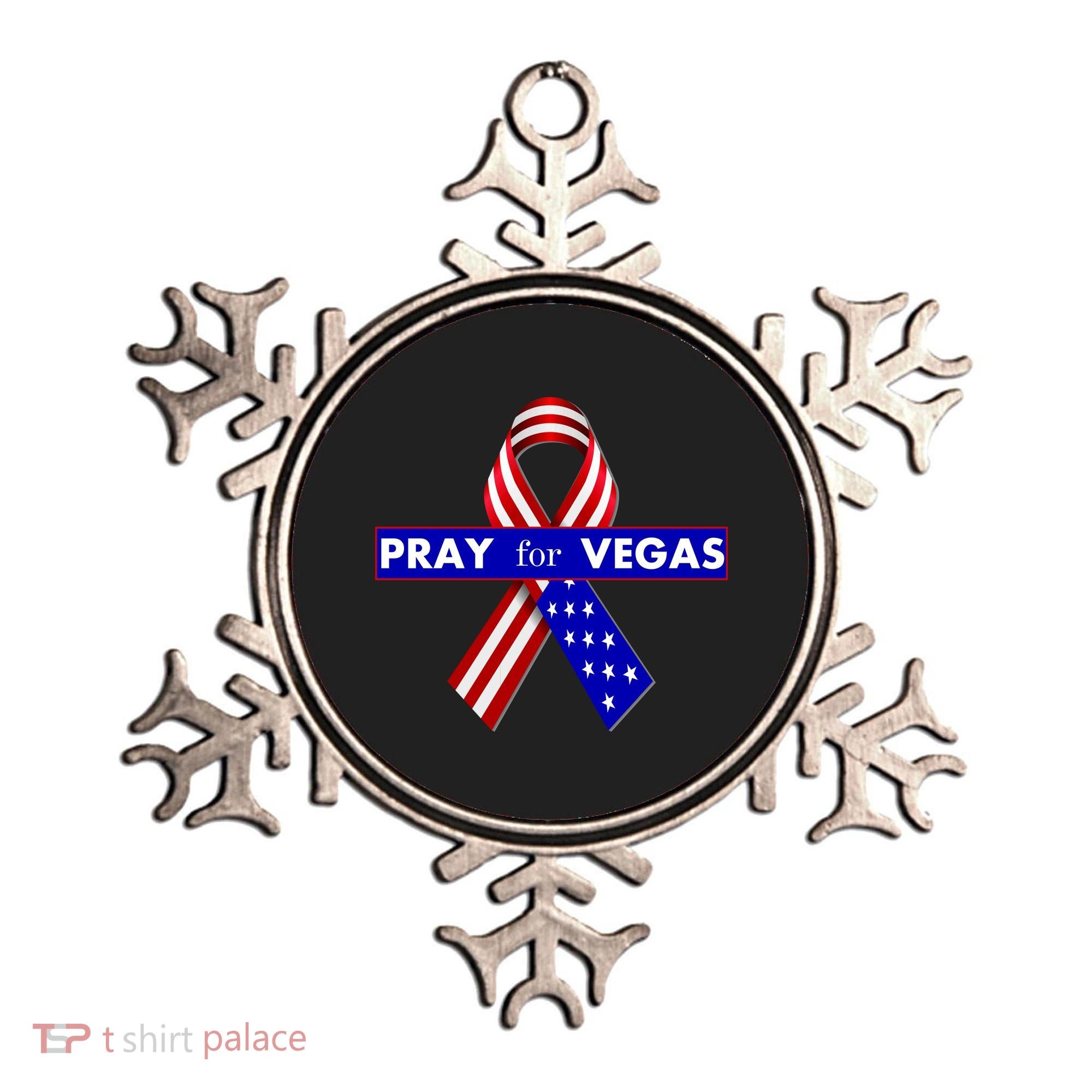 Pray For Vegas USA Flag Ribbon Ornament