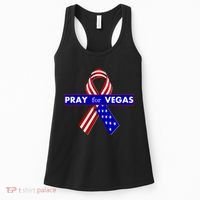 Pray For Vegas USA Flag Ribbon Women's Tank Top thumb 0