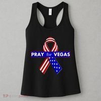 Pray For Vegas USA Flag Ribbon Women's Tank Top thumb 3