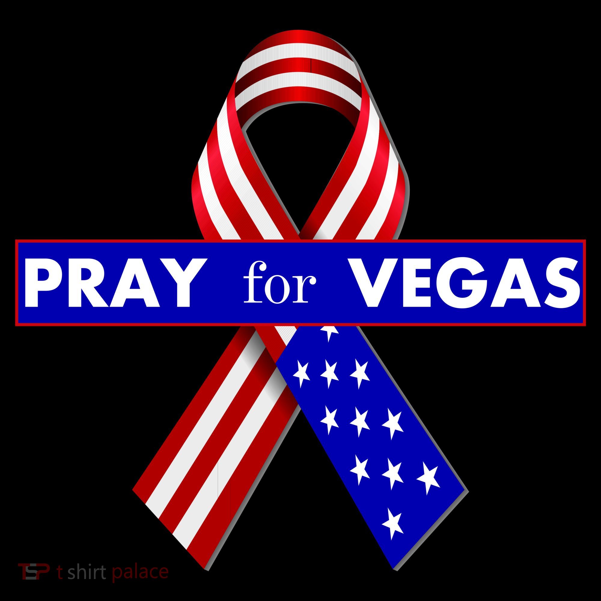 Pray For Vegas USA Flag Ribbon Women's Tank Top