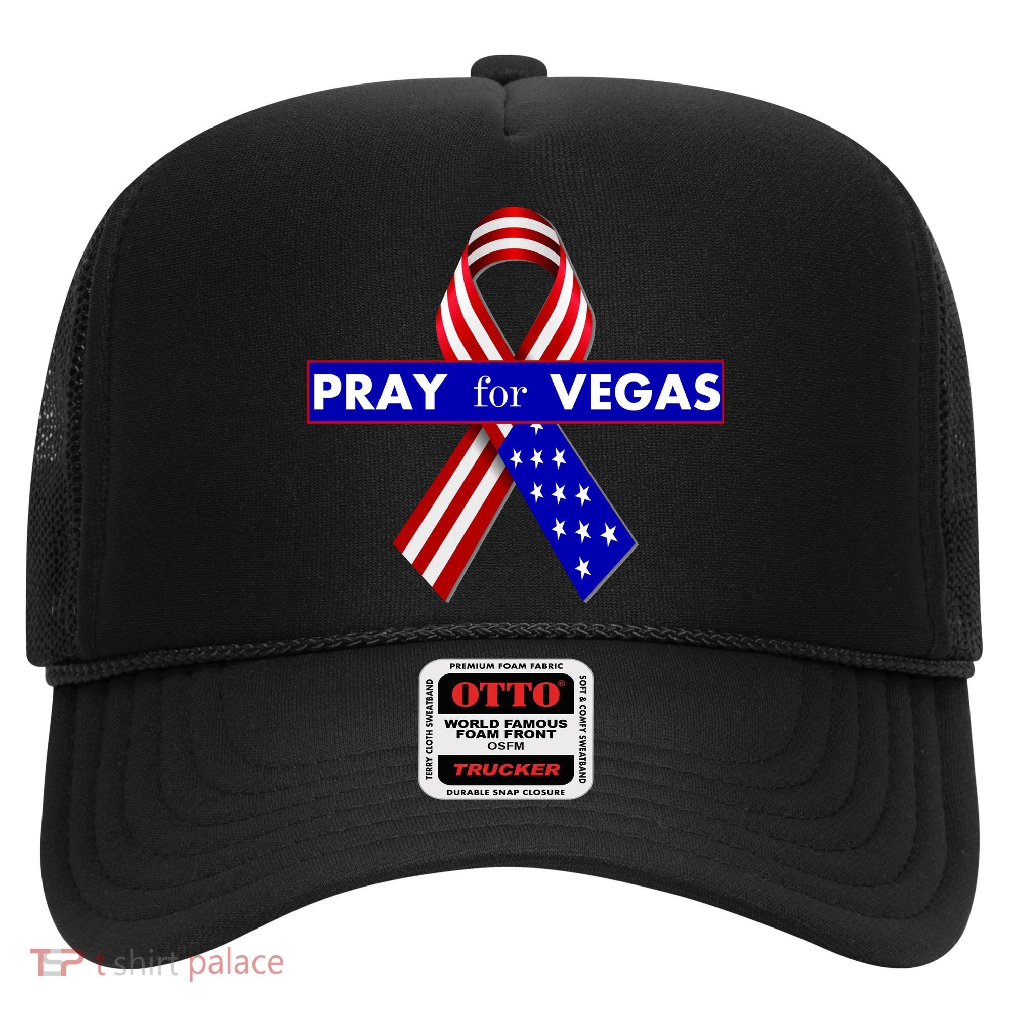 Pray For Vegas USA Flag Ribbon Hat