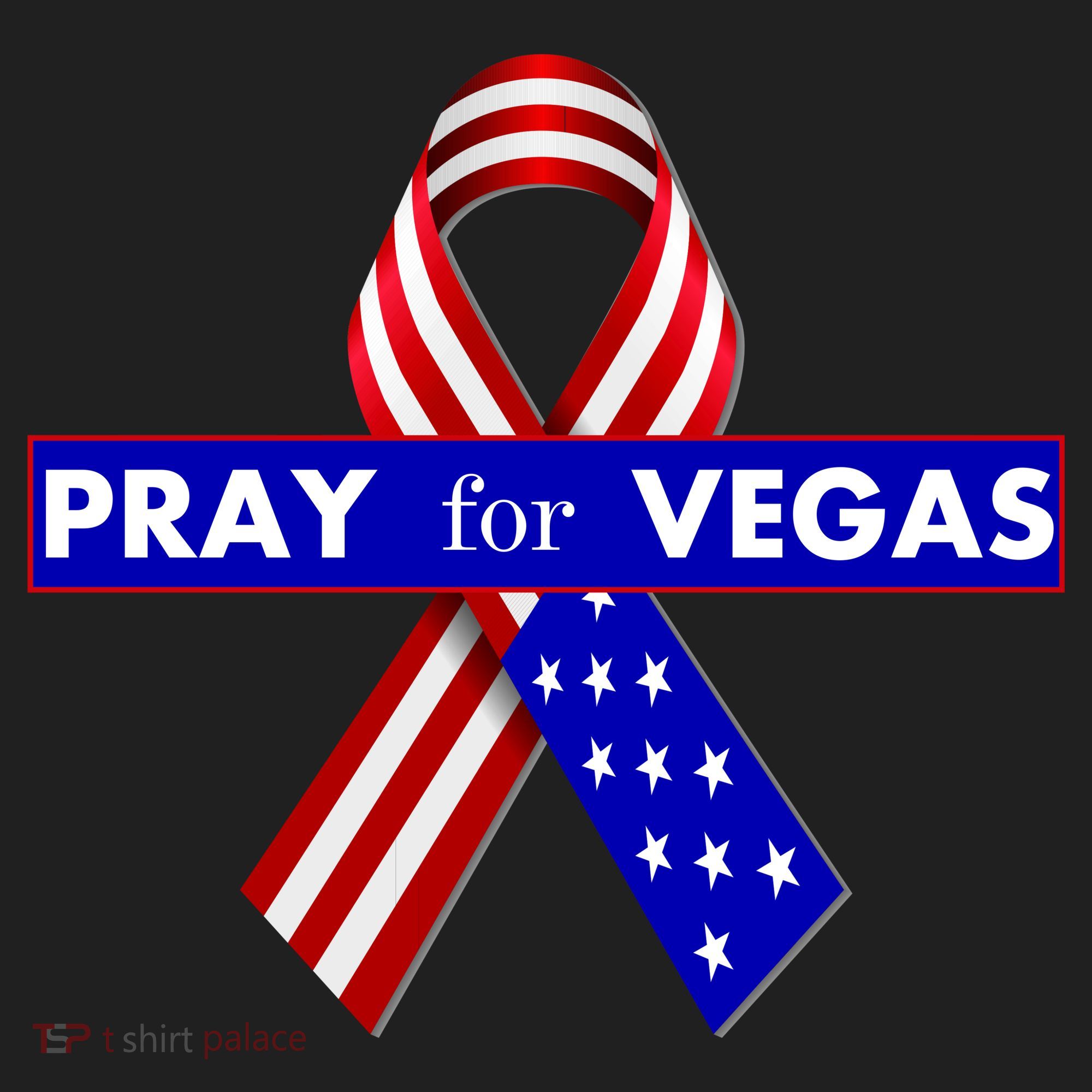 Pray For Vegas USA Flag Ribbon Golf Towel