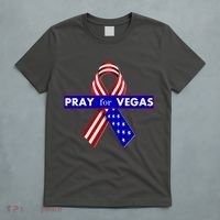 Pray For Vegas USA Flag Ribbon T-Shirt thumb 5