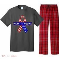 Pray For Vegas USA Flag Ribbon Pajama Set thumb 0