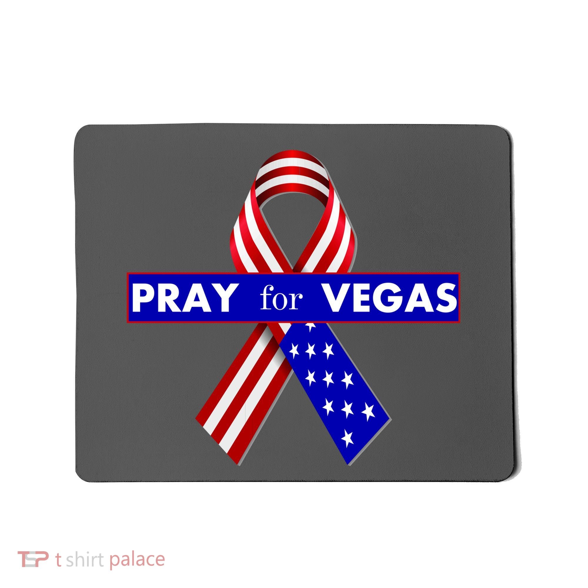 Pray For Vegas USA Flag Ribbon Mousepad