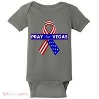 Pray For Vegas USA Flag Ribbon Baby Bodysuit thumb 0