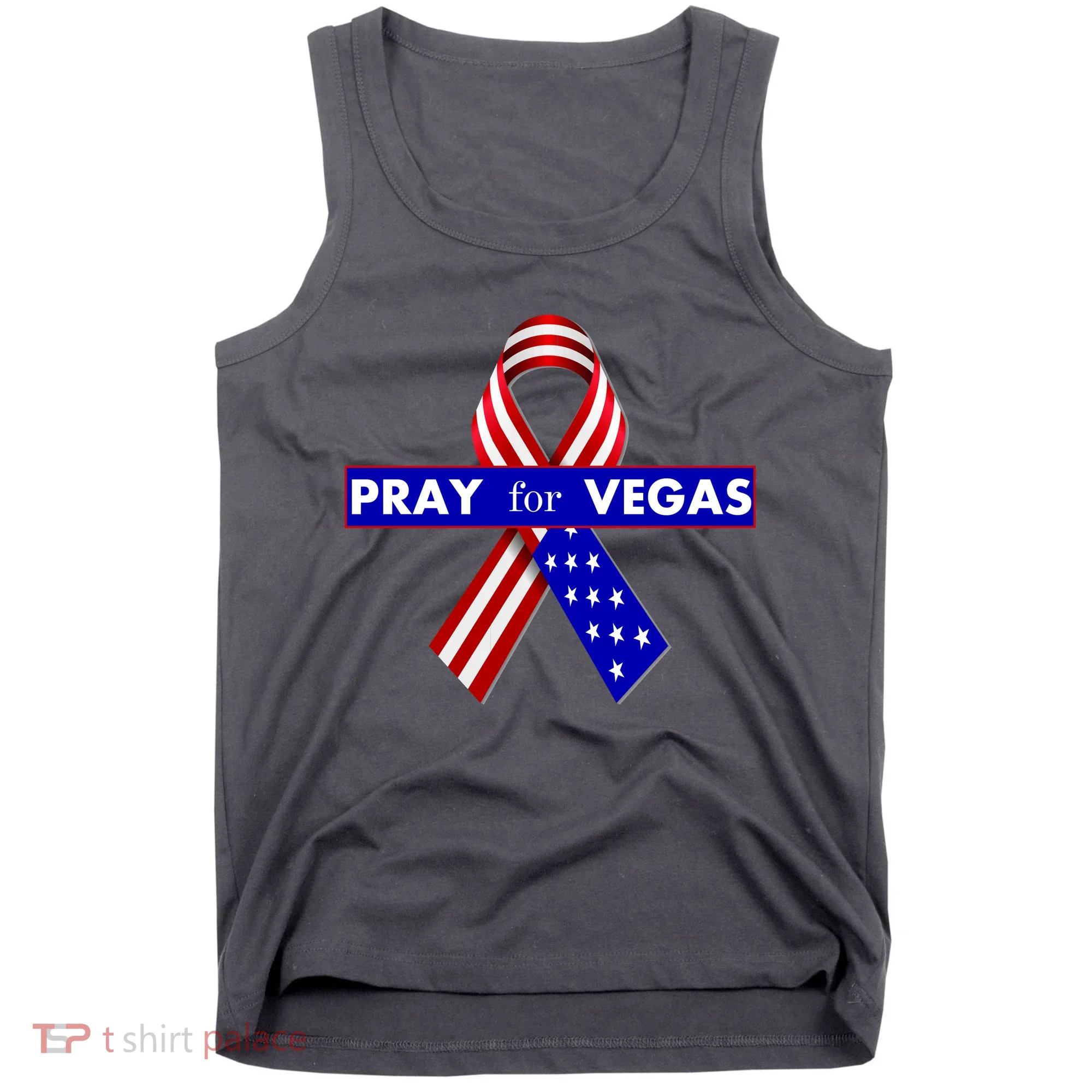 Pray For Vegas USA Flag Ribbon Tank Top