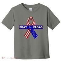 Pray For Vegas USA Flag Ribbon Toddler T-Shirt thumb 0