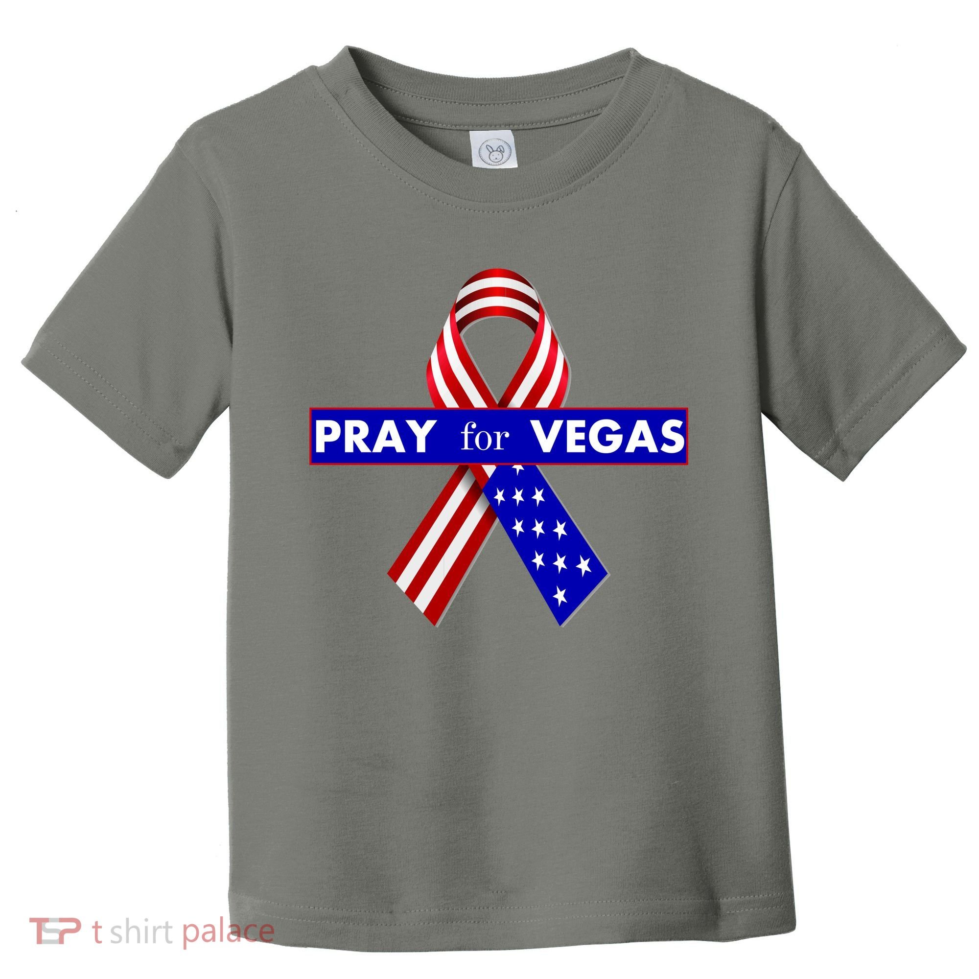 Pray For Vegas USA Flag Ribbon Toddler T-Shirt