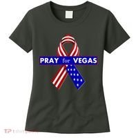 Pray For Vegas USA Flag Ribbon Women's T-Shirt thumb 0