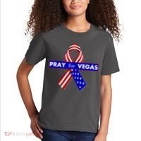 Pray For Vegas USA Flag Ribbon Kids T-Shirt thumb 2