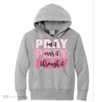 Pray On It Over It Through It Kids Hoodie thumb 0