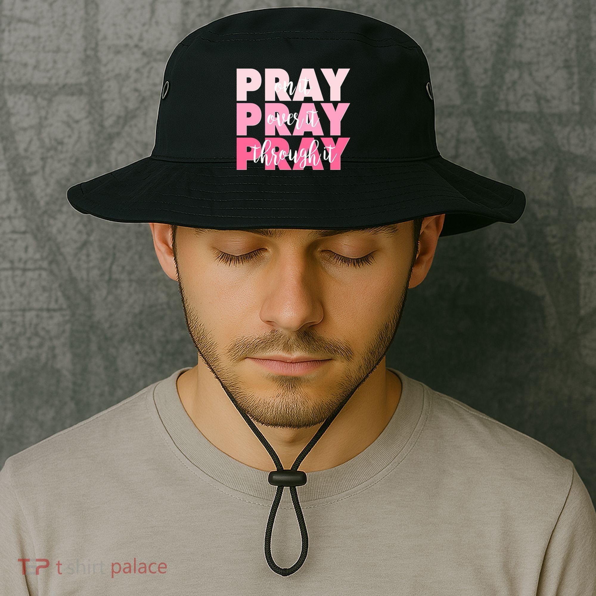 Pray On It Over It Through It Bucket Hat