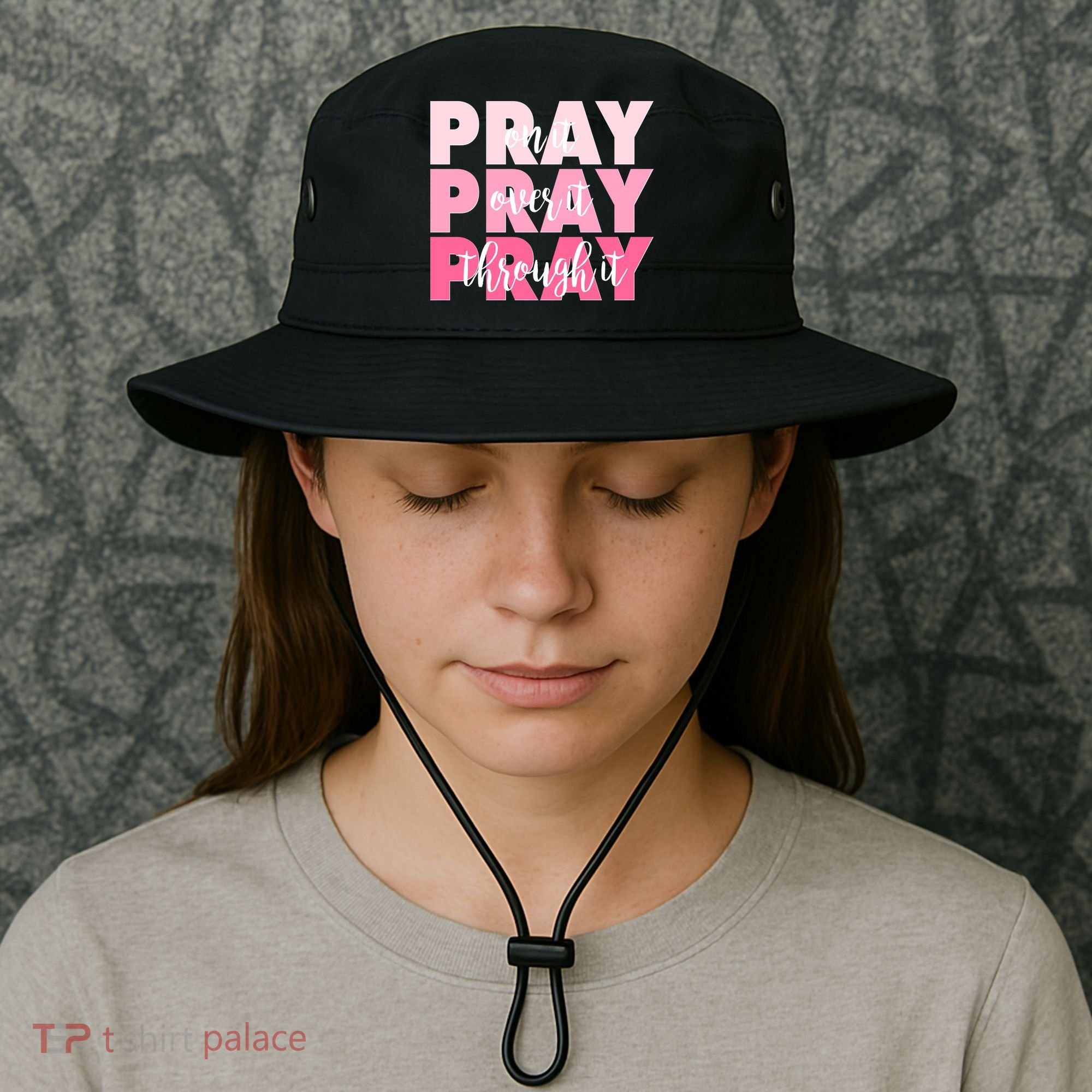 Pray On It Over It Through It Bucket Hat