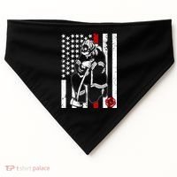 Praying Firefighter Thin Red Line USA-Made Doggie Bandana thumb 0