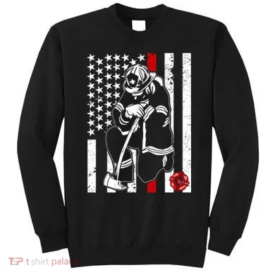 Praying Firefighter Thin Red Line Sweatshirt